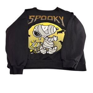 Peanuts Spooky Snoopy Black Halloween Graphic Sweater
